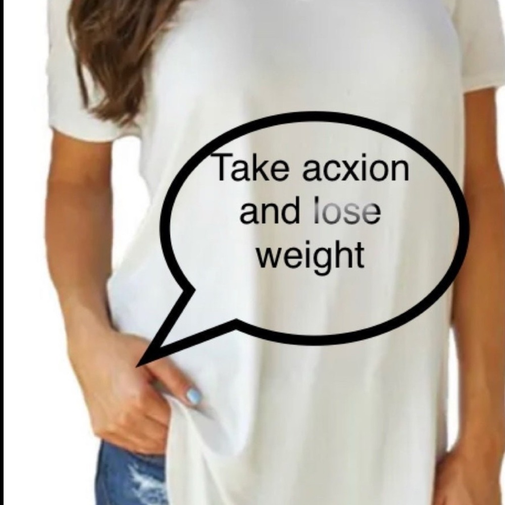 Acción Women's T-Shirt Lose weight From XXL to Small Dream Size Top White Biker